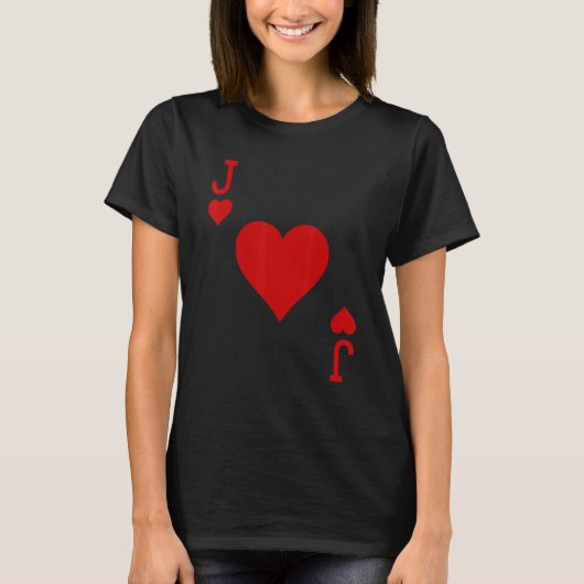 Fun Jack of Hearts Cute playing card costume idea T-shirt (Voorkant)