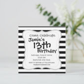 Fun Jailbird Black en White Striped Pattern Kaart (Staand voorkant)