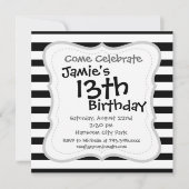 Fun Jailbird Black en White Striped Pattern Kaart (Voorkant)