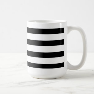 Fun Jailbird Black en White Striped Pattern Koffiemok