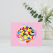 Fun jelly snoep bonen waterverf briefkaart (Staand voorkant)