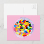 Fun jelly snoep bonen waterverf briefkaart (Voorkant / Achterkant)