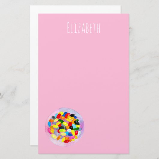 Fun jelly snoep bonen waterverf briefpapier (Voorkant / Achterkant)