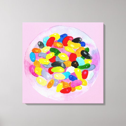 Fun jelly snoep bonen waterverf canvas afdruk (Voorkant)