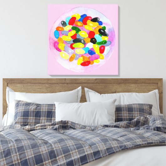 Fun jelly snoep bonen waterverf canvas afdruk (Insitu (Slaapkamer))