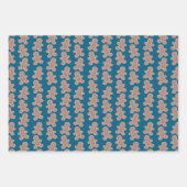 Fun Jewel Toned Cartoon Gingerbread Man Kerst Inpakpapier Vel (Voorkant)