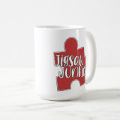 Fun Jigsaw Junkie Puzzle Hobby Logo Design Koffiemok (Voorkant rechts)
