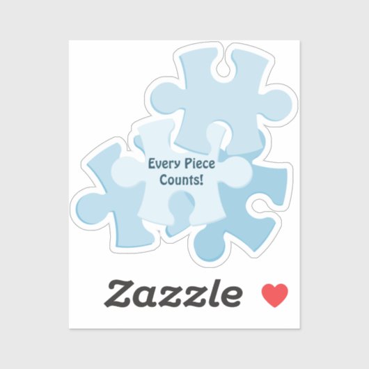 Fun Jigsaw Puzzle Birthday Blue Favor Sticker (Vel)