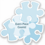 Fun Jigsaw Puzzle Birthday Blue Favor Sticker (Voorkant)