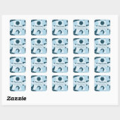 Fun Jigsaw Puzzle Birthday Party Blue Thank You!  Vierkante Sticker (Vel)