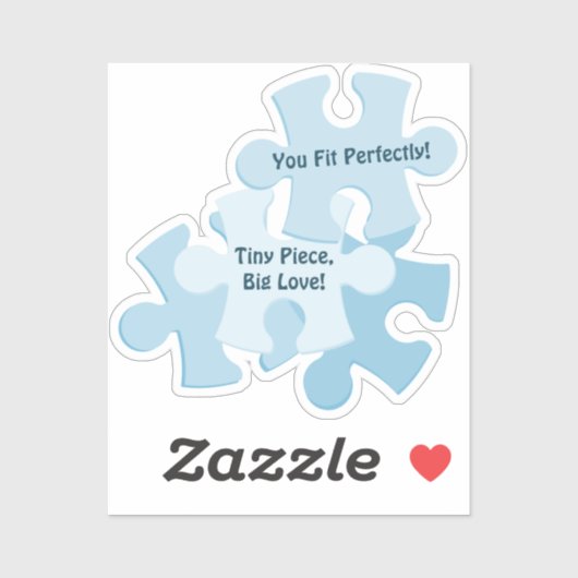 Fun Jigsaw Puzzle Blue Birthday Motto Favor Sticker (Vel)