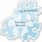 Fun Jigsaw Puzzle Blue Birthday Motto Favor Sticker (Voorkant)