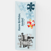 Fun Jigsaw Puzzle Custom Image Text Happy Birthday Spandoek (Verticaal)