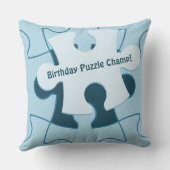 Fun Jigsaw Puzzle "I’m the birthday piece!" Blue Kussen (Achterkant)