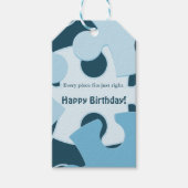 Fun Jigsaw Puzzle in Blue Kids Happy Birthday  Cadeaulabel (Voorkant)