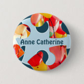 Fun Jigsaw Puzzle Kids Birthday Party Round Name Ronde Button 5,7 Cm (Voorkant)