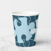 Fun Jigsaw Puzzle Kids Happy Birthday Name Blue Papieren Bekers (Rechts)