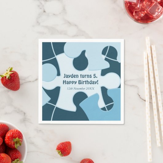 Fun Jigsaw Puzzle Kids Happy Birthday Name Blue Servet (Insitu)