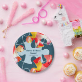 Fun Jigsaw Puzzle Kids Happy Birthday Name  Papieren Bordje (Feest)