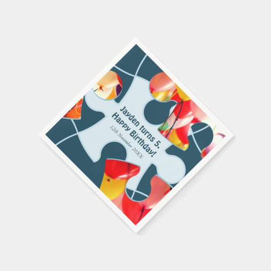 Fun Jigsaw Puzzle Kids Happy Birthday Name Servet (Hoek)