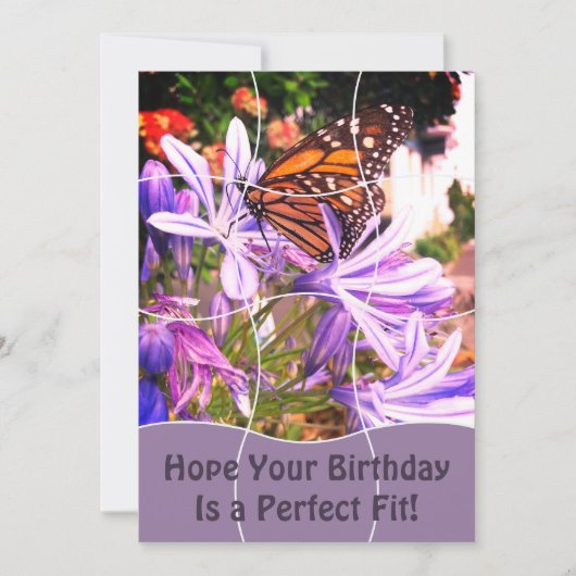 Fun Jigsaw Puzzle "Mock" 12pc Custom Image B'day Kaart (Voorkant)