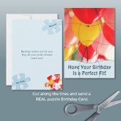 Fun Jigsaw Puzzle "Mock" 12pc Custom Photo B'day Kaart