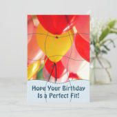 Fun Jigsaw Puzzle "Mock" 12pc Custom Photo B'day Kaart (Staand voorkant)