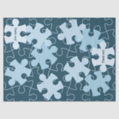 Fun Jigsaw Puzzle Piece in Blue "Thank you!" Tissuepapier (Voorkant)