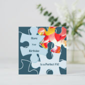 Fun Jigsaw Puzzle Pieces Birthday Greeting Kaart (Staand voorkant)