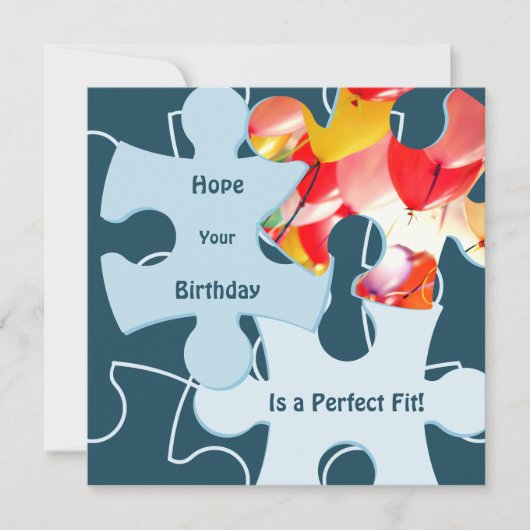Fun Jigsaw Puzzle Pieces Birthday Greeting Kaart (Voorkant)