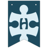 Fun Jigsaw Puzzle Pieces Happy Birthday Blue Vlaggetjes (Tweede vlag)