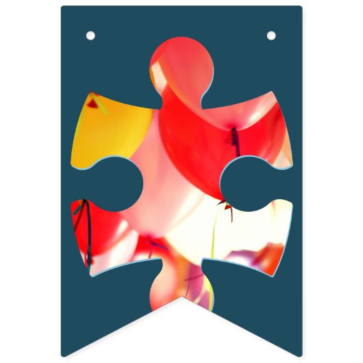 Fun Jigsaw Puzzle Pieces Happy Birthday Blue Vlaggetjes (Eerste vlag)