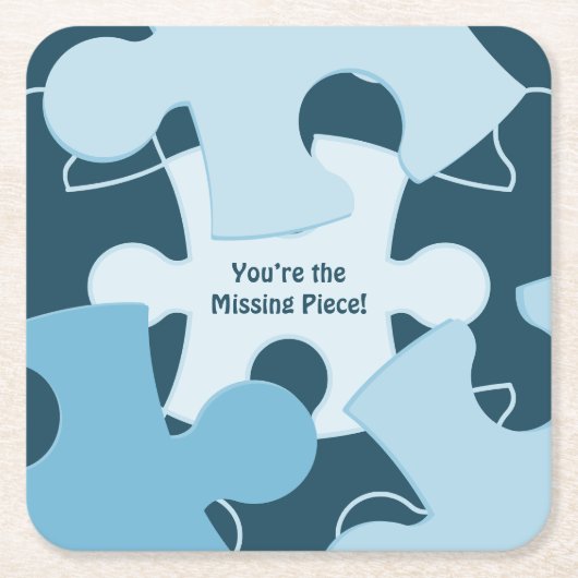 Fun Jigsaw Puzzle Pieces Motto Kartonnen Onderzetters (Voorkant)