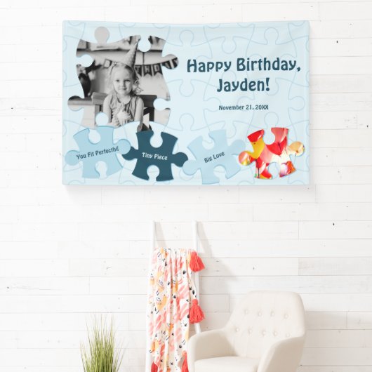 Fun Jigsaw Puzzle Theme Image Text Happy Birthday  Spandoek (Insitu)
