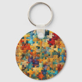 Fun Jigsaw thema bewerkbaar Sleutelhanger (Achterkant)