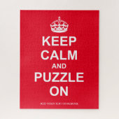 Fun jigzaag bericht "Keep Calm and Puzzle on", Legpuzzel (Verticaal)