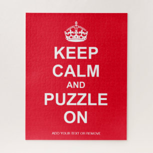 Fun jigzaag bericht "Keep Calm and Puzzle on", Legpuzzel
