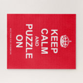Fun jigzaag bericht "Keep Calm and Puzzle on", Legpuzzel (Horizontaal)