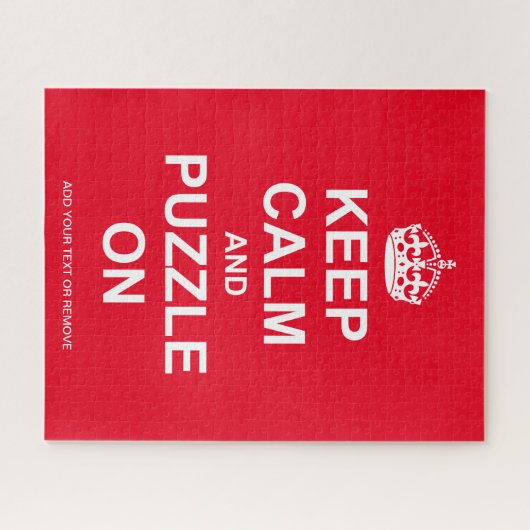 Fun jigzaag bericht "Keep Calm and Puzzle on", Legpuzzel (Horizontaal)
