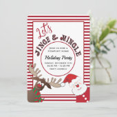 Fun Jingle & mingle Santa reinherder-feestdag Kaart (Staand voorkant)