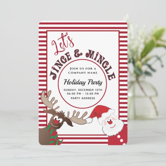 Fun Jingle & mingle Santa reinherder-feestdag Kaart (Staand voorkant)