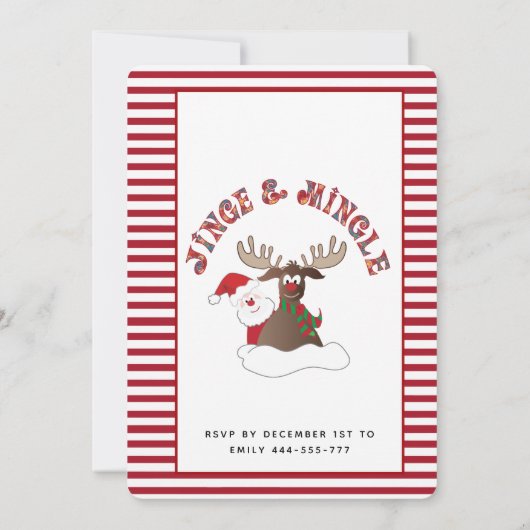 Fun Jingle & mingle Santa reinherder-feestdag Kaart (Achterkant)