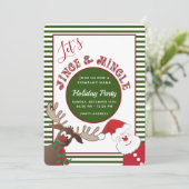 Fun Jingle & mingle Santa reinherder-feestdag Kaart (Staand voorkant)