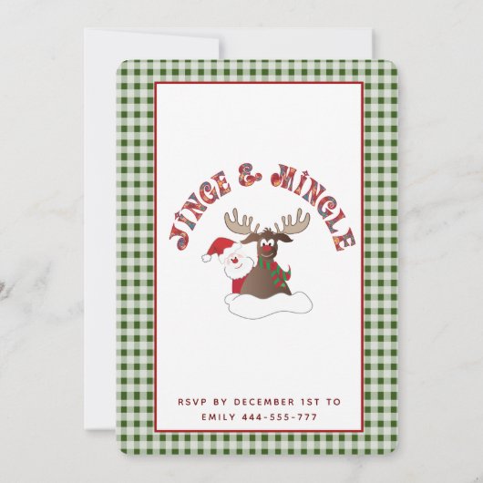 Fun Jingle & mingle Santa reinherder-feestdag Kaart (Achterkant)