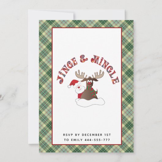 Fun Jingle & mingle Santa reinherder-feestdag Kaart (Achterkant)