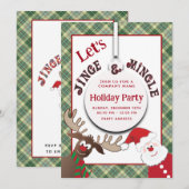 Fun Jingle & mingle Santa reinherder-feestdag Kaart (Voorkant / Achterkant)