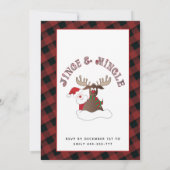 Fun Jingle & mingle Santa reinherder-feestdag Kaart (Achterkant)