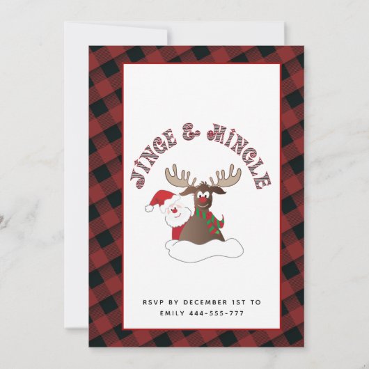 Fun Jingle & mingle Santa reinherder-feestdag Kaart (Achterkant)