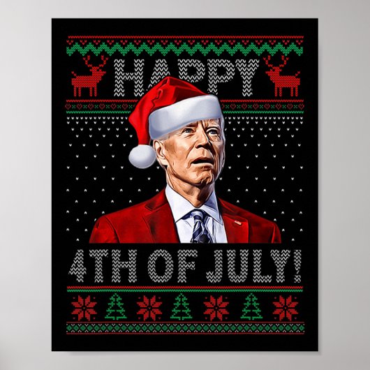 Fun Joe Biden blij met de feestelijke kerst van ju Poster (Voorkant)