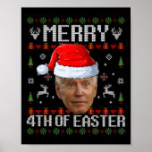 Fun Joe Biden Happy 4th van Pasen Lelijke Kerstmis Poster (Voorkant)